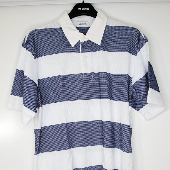 BNWT SS19 SATURDAYS NEW YORK CITY STRIPE POLO M - Picture 2 of 15